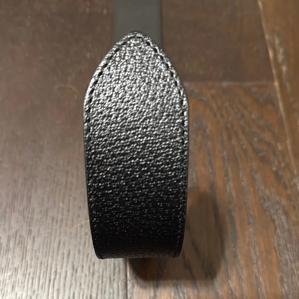 Gucci Marmont Black Leather Belt with Silver GG Buckle - Picture 3 of 12